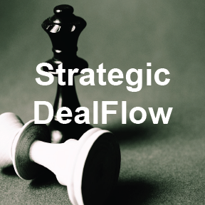 Image of a black and white chess peice with the words Strategic Dealflow overlayed