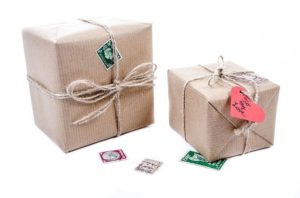 two paper wrapped packages
