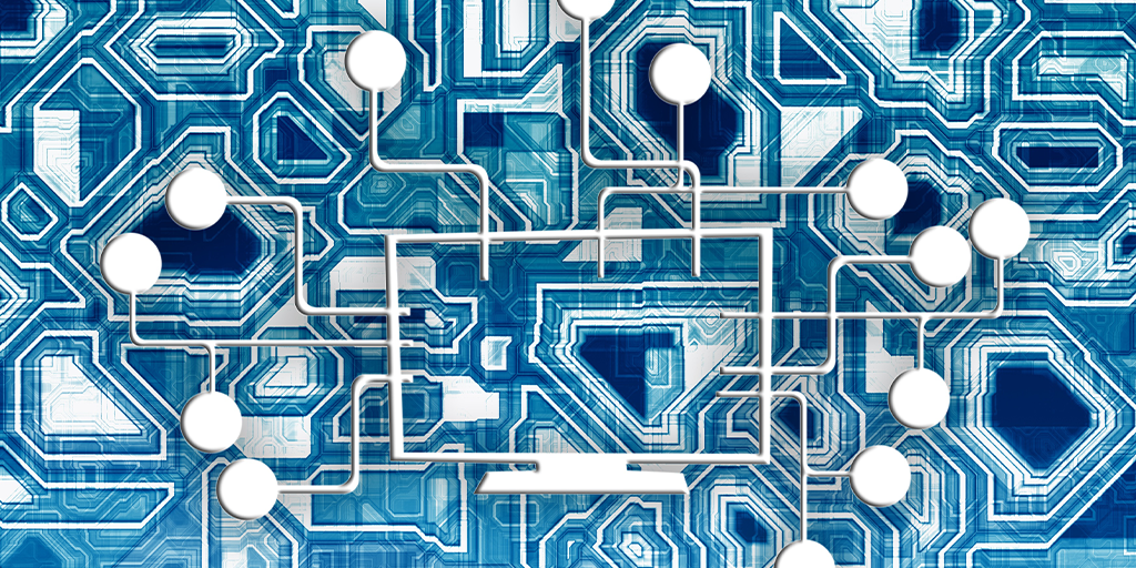Seeking: Improving solder joints and solder-bonded chips, blue and white illustrated image of a circuit board traces and masks