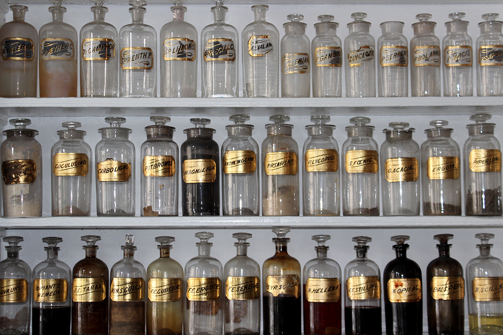Seeking: Materials that "Improve" Lymphatic Function-Image of apothecary jars on a shelf