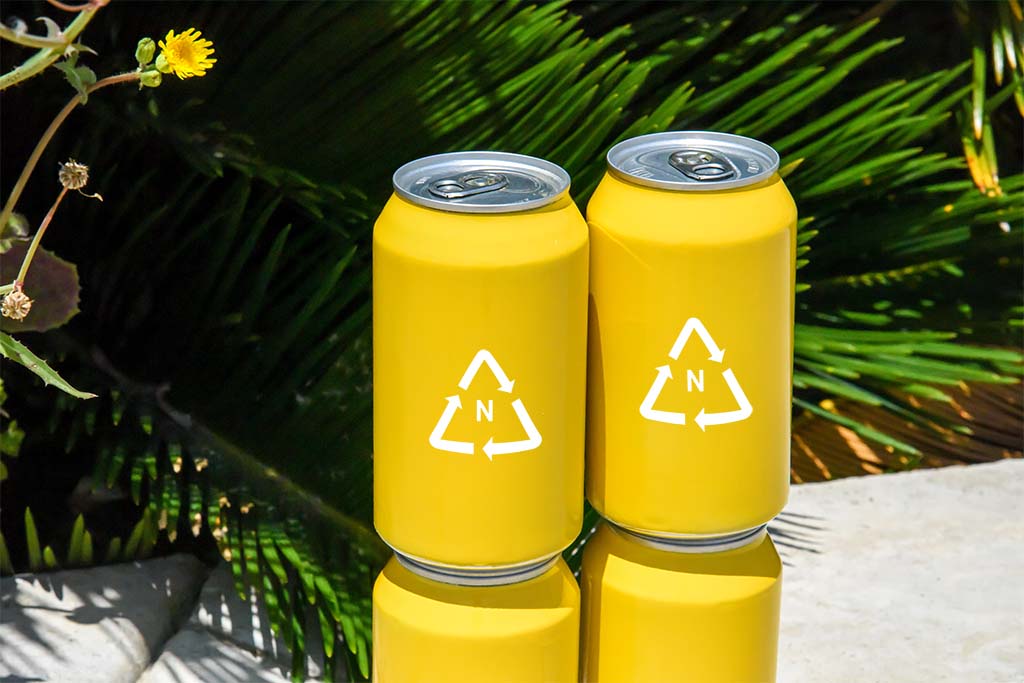 PepsiCo Seeking: Recyclable Nitro Can Solution-Image of two cans with Nitrogen symbol in a recycling symbol